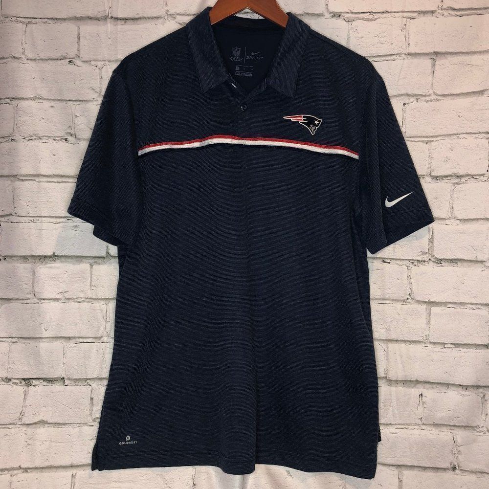 Nike New England Patriots On Field Apparel Polo | Blue | Men's L